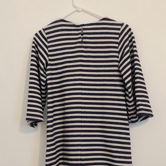 Zara 3/4 sleeve navy white striped mini dress DR - Picture 5 of 8